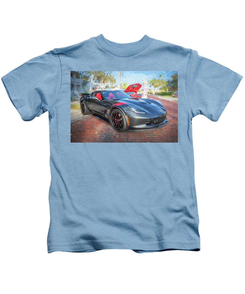 2017 Corvette Kids T-Shirt featuring the photograph 2017 Chevrolet Corvette Gran Sport by Rich Franco