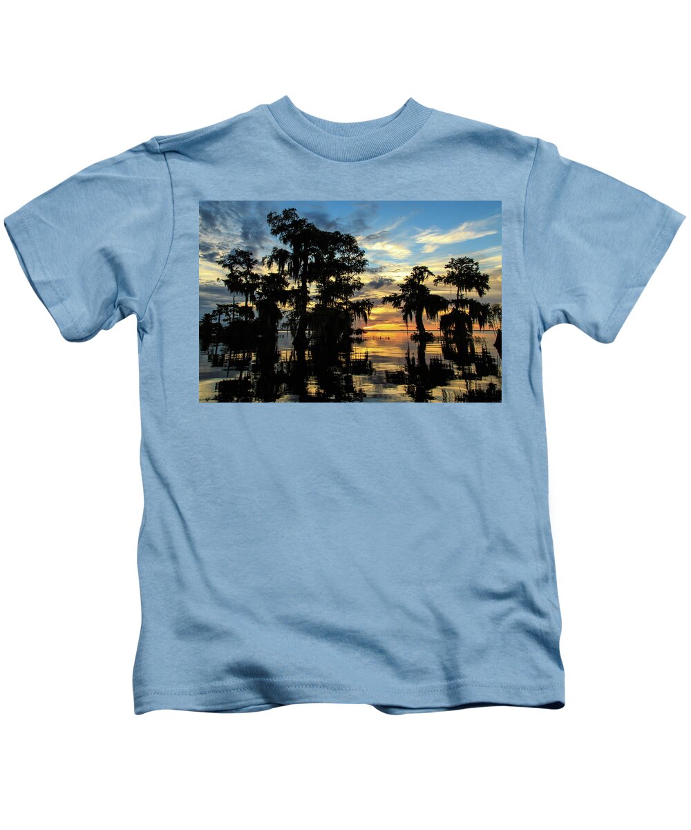 Blue Cypress Lake Kids T-Shirt featuring the photograph A Moment of Zen by Stefan Mazzola