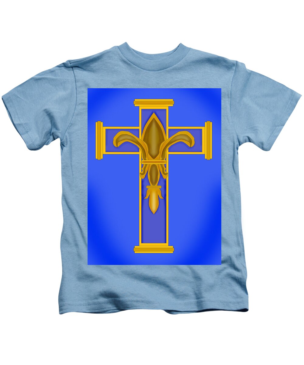 Fleur De Lis Kids T-Shirt featuring the painting A Touch of Royalty by Anne Norskog