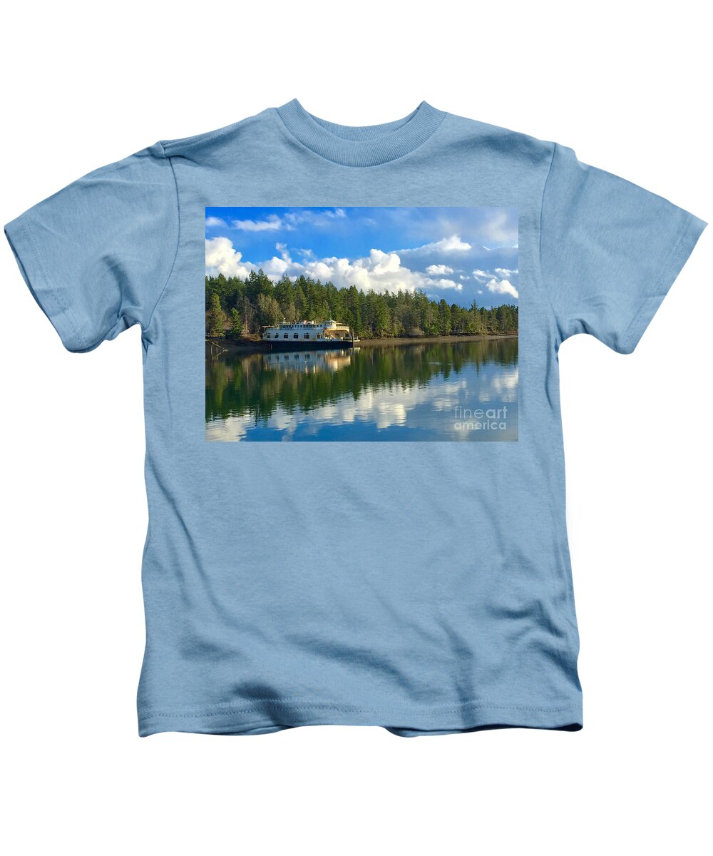 Photography Kids T-Shirt featuring the photograph Abandoned Ferry by Sean Griffin