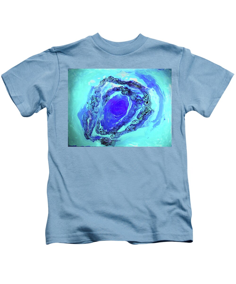 Blue Kids T-Shirt featuring the painting Aquamarine 2 by Madeleine Arnett