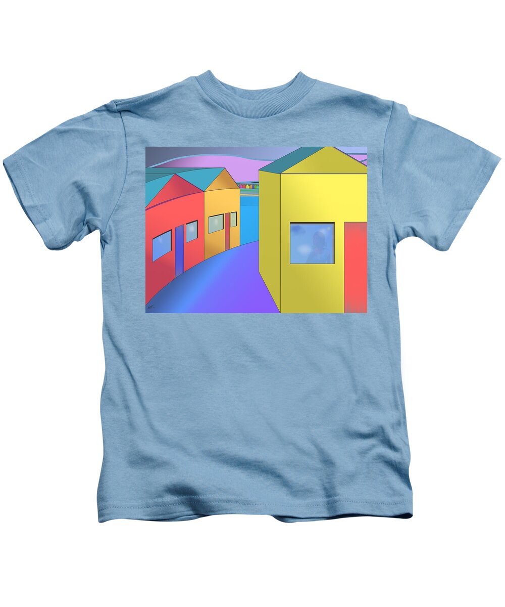 Victor Shelley Kids T-Shirt featuring the painting Arfordir II by Victor Shelley