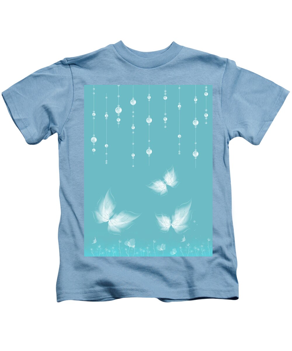 Butterfly Kids T-Shirt featuring the digital art Art en Blanc - s11a by Variance Collections