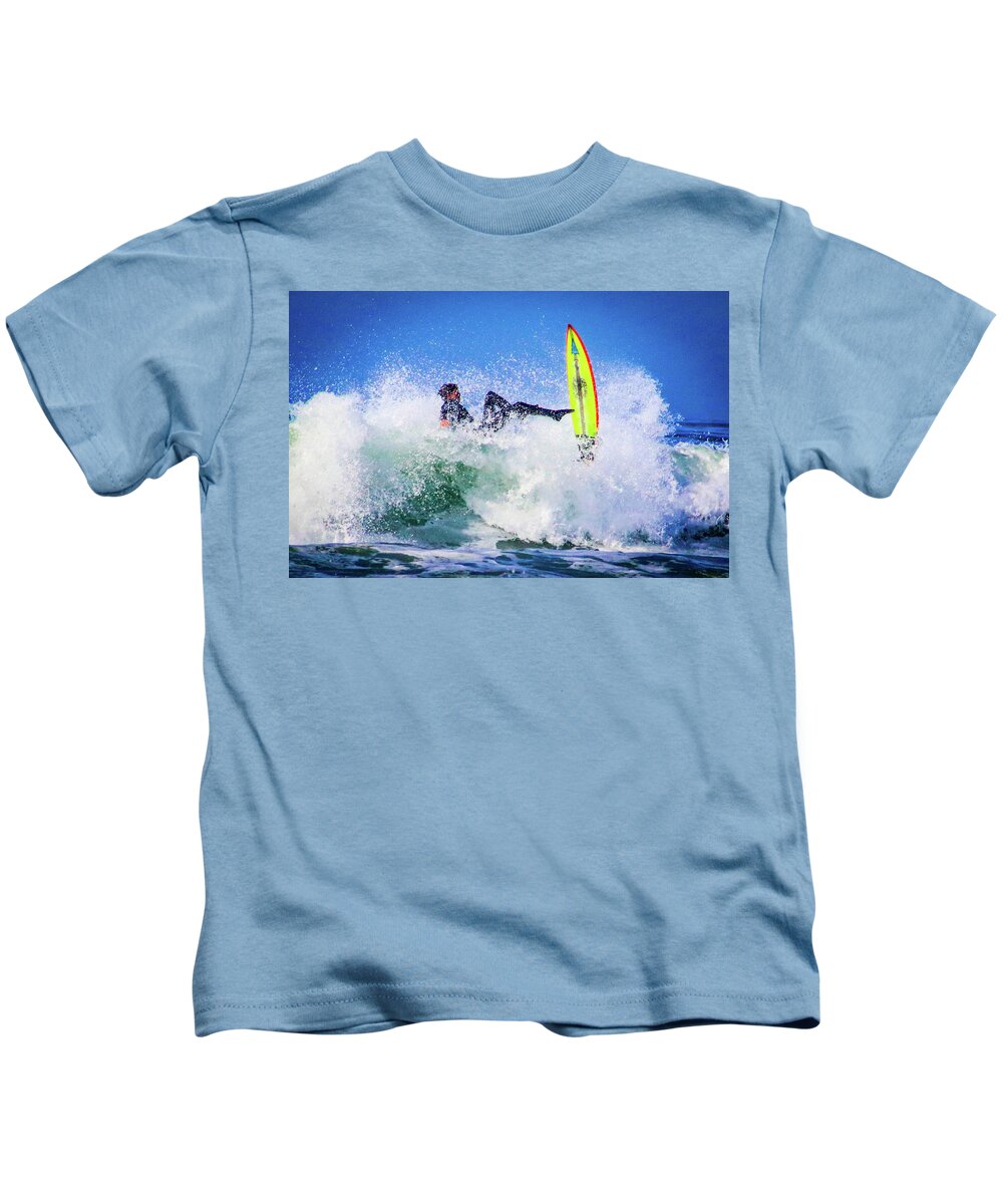Surfing Kids T-Shirt featuring the photograph Bail out by Dr Janine Williams