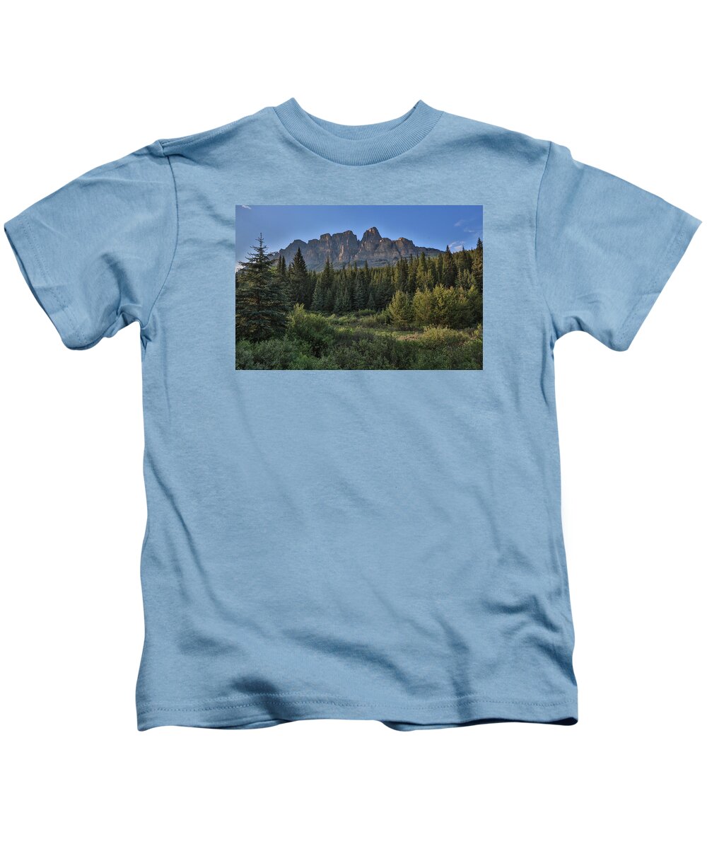 Sam Amato Photography Kids T-Shirt featuring the photograph Banff Mountains by Sam Amato