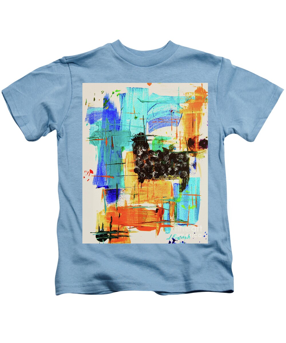 Art Kids T-Shirt featuring the painting Black Sheep by Jeanette French