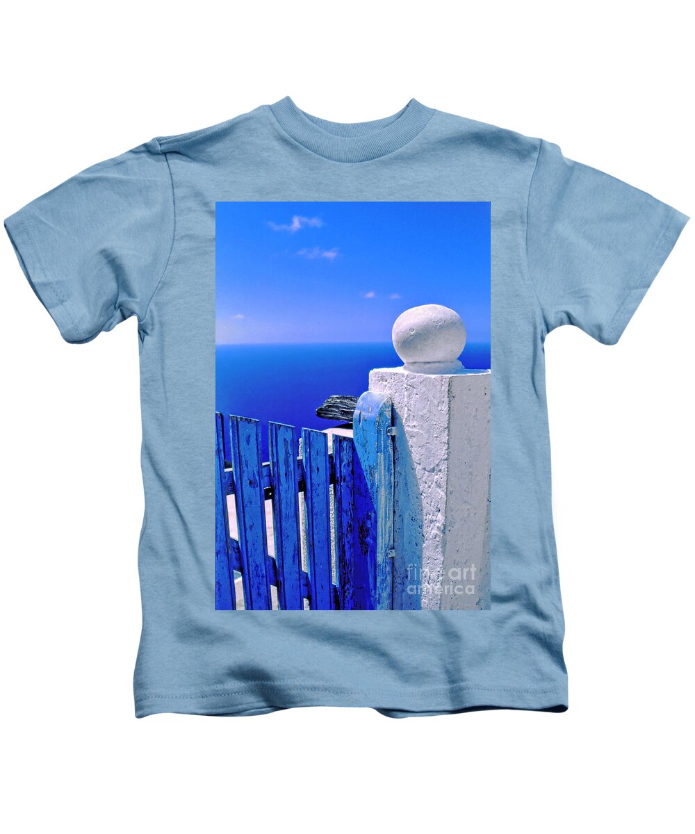 Blue Kids T-Shirt featuring the photograph Blue gate by Silvia Ganora