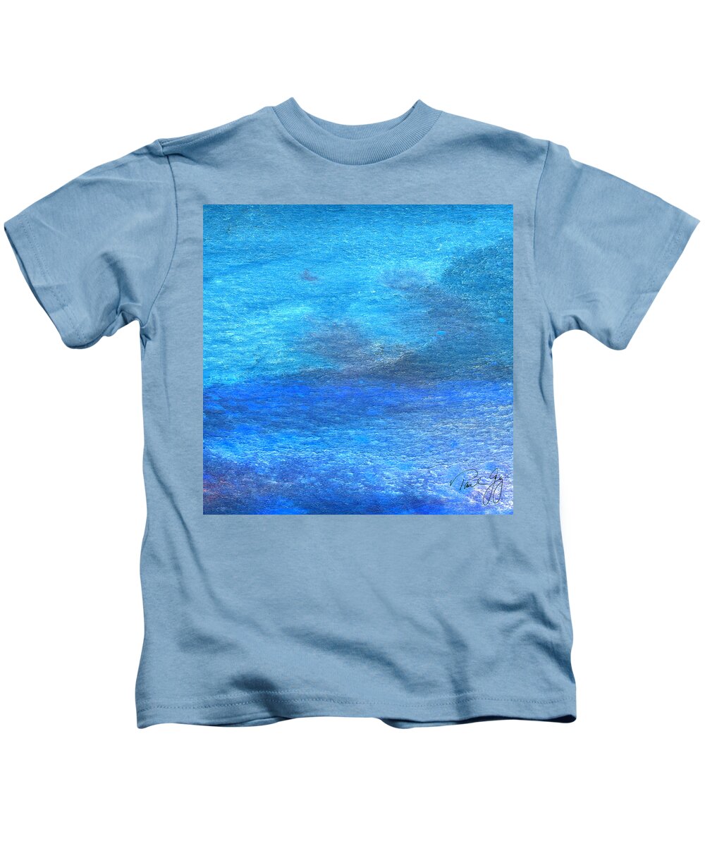 Abstract Kids T-Shirt featuring the mixed media Blue Wash 1 by Paul Gaj