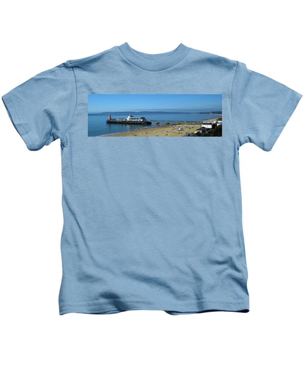 Bournemouth Pier Kids T-Shirt featuring the photograph Bournemouth Pier Dorset - May 2010 by Chris Day