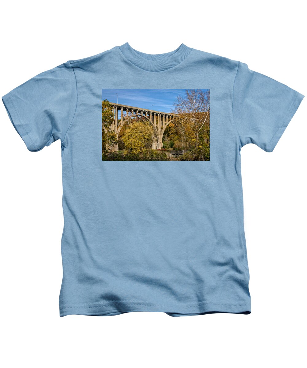 Brecksville-northfield High Level Bridge Kids T-Shirt featuring the photograph Brecksville - Northfield Bridge by Steve L'Italien