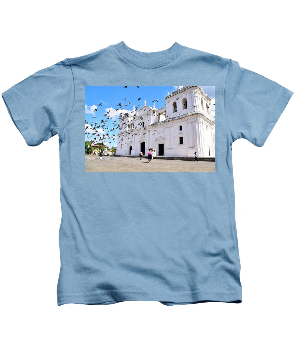 Cathedral Kids T-Shirt featuring the photograph Cathedral of Leon by Nicole Lloyd