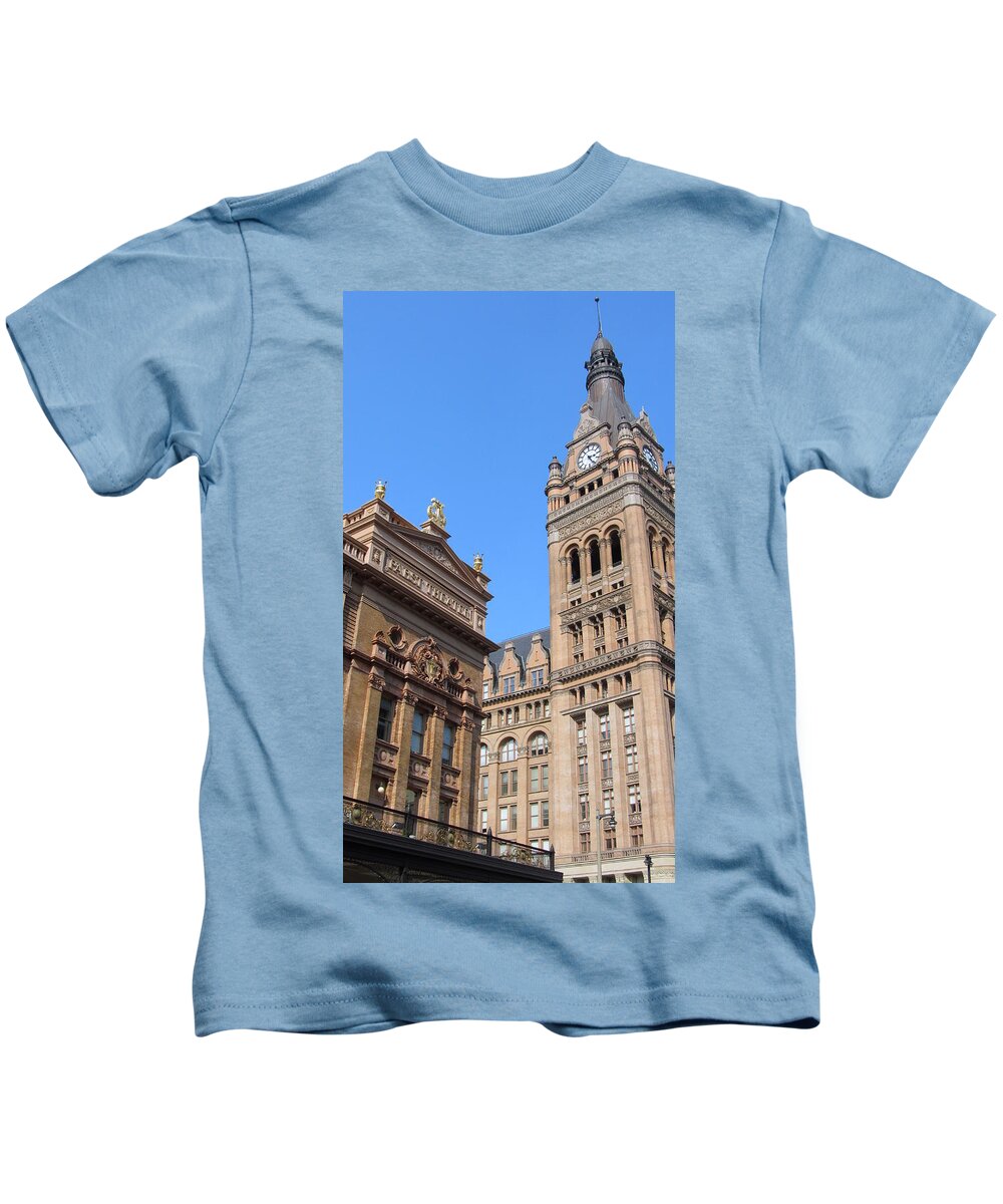Milwaukee Kids T-Shirt featuring the photograph City Hall and Pabst Theater by Anita Burgermeister