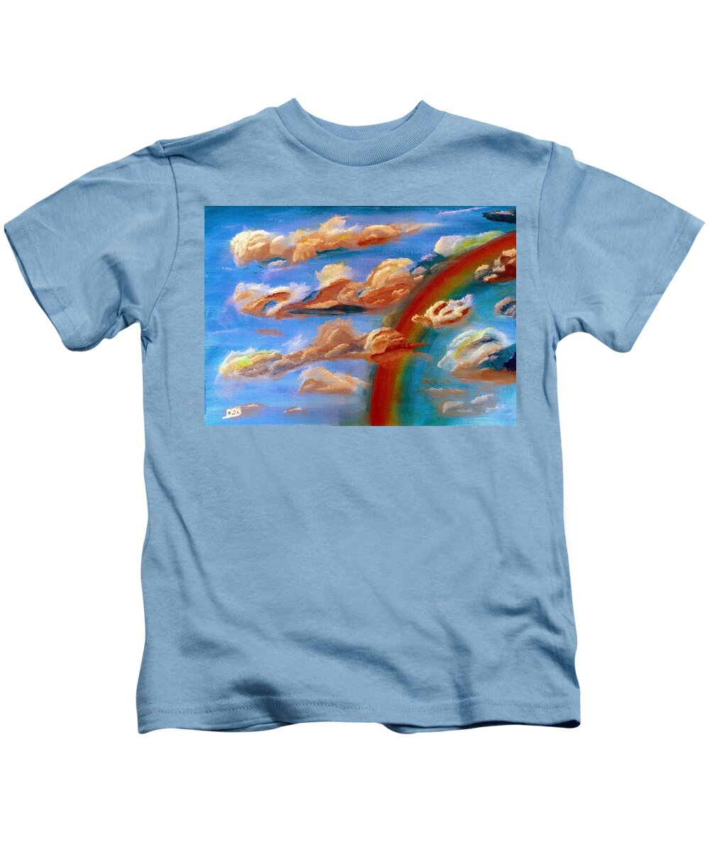 Clouds Kids T-Shirt featuring the painting Cloud Busting DA by David Bigelow