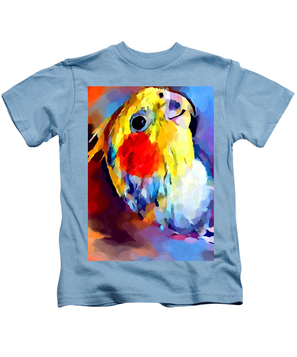 Cockatiel Kids T-Shirt featuring the painting Cockatiel 2 by Chris Butler