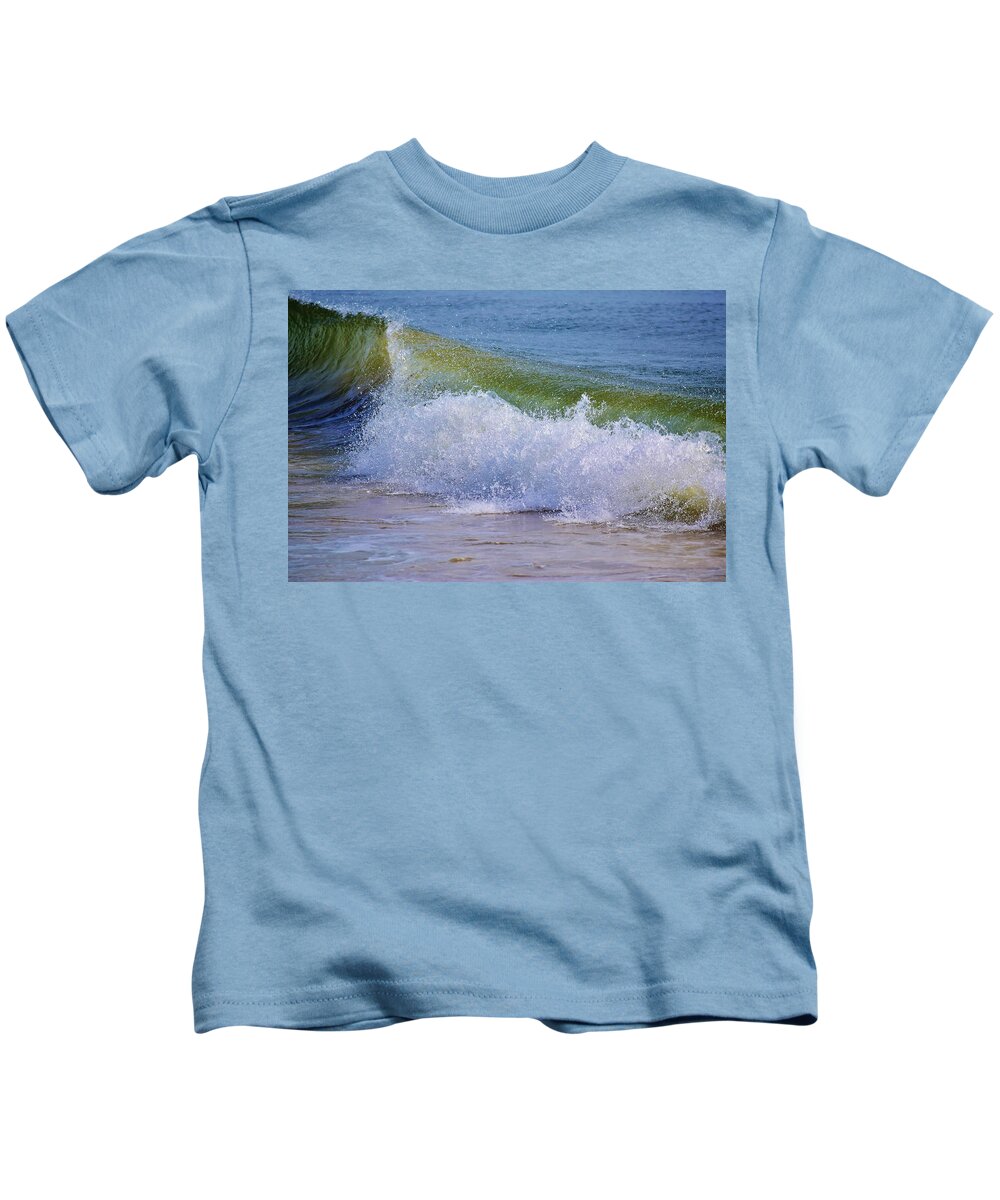 Waves Kids T-Shirt featuring the photograph Crash by Nicole Lloyd