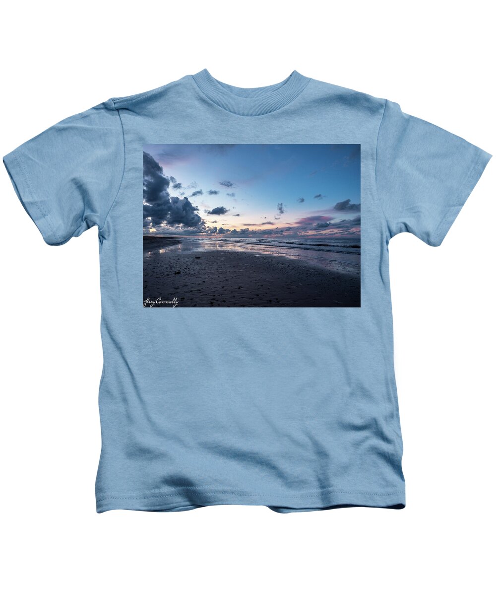 Beach Kids T-Shirt featuring the photograph Dawn at McFaddin Beach by Jerry Connally