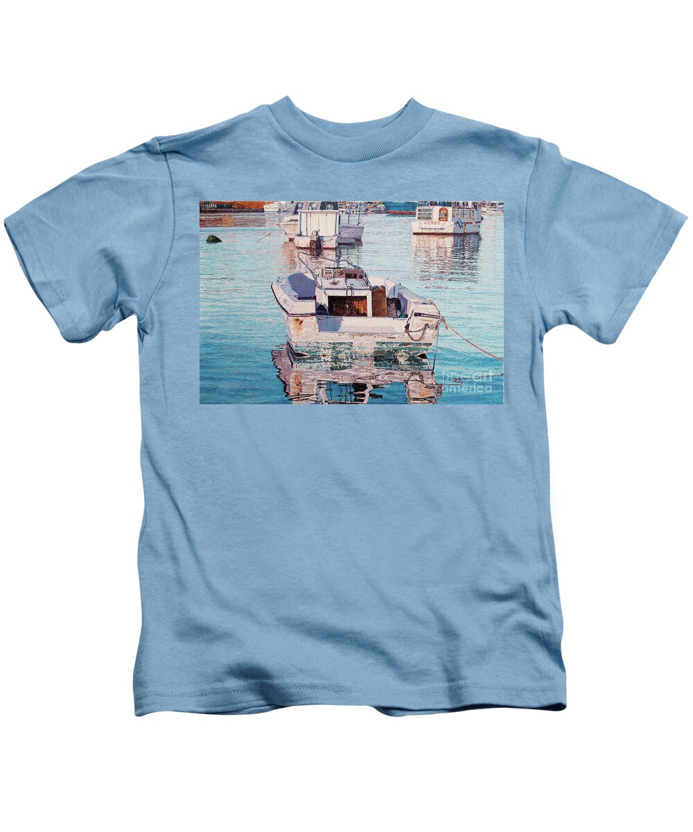 Eddie Kids T-Shirt featuring the painting Day's End by Eddie Minnis