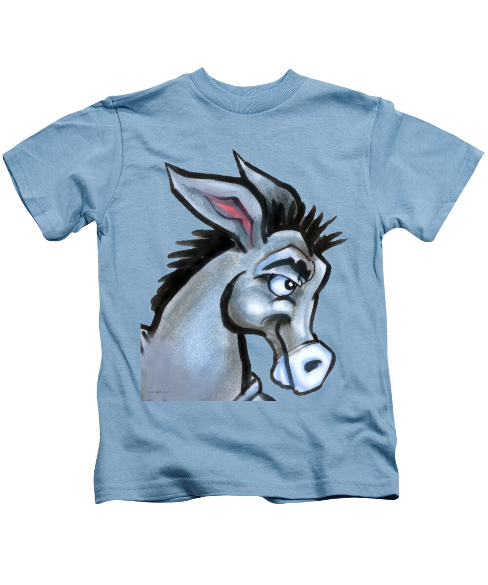 Donkey Kids T-Shirt featuring the digital art Donkey by Kevin Middleton