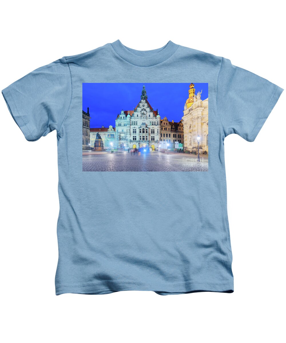 Dresden Kids T-Shirt featuring the photograph Downtown of Dresden, Germany by Anastasy Yarmolovich