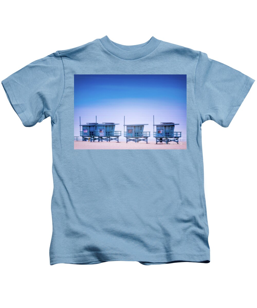 Santa Monica Kids T-Shirt featuring the photograph Dreamy Santa Monica Beach by Doug Sturgess