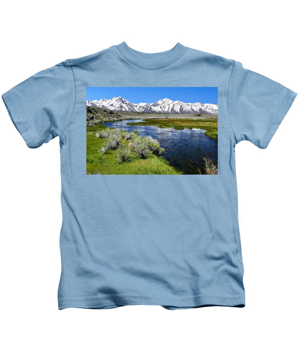 Travel Kids T-Shirt featuring the photograph Eastern Sierra Mountains by Julius Reque