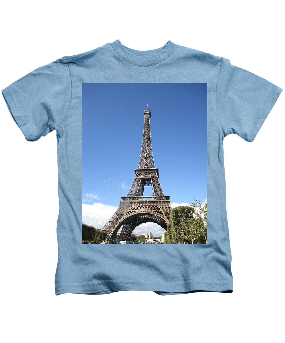 Eiffel Tower Kids T-Shirt featuring the photograph Eiffel Tower Tarped IX Paris France by John Shiron
