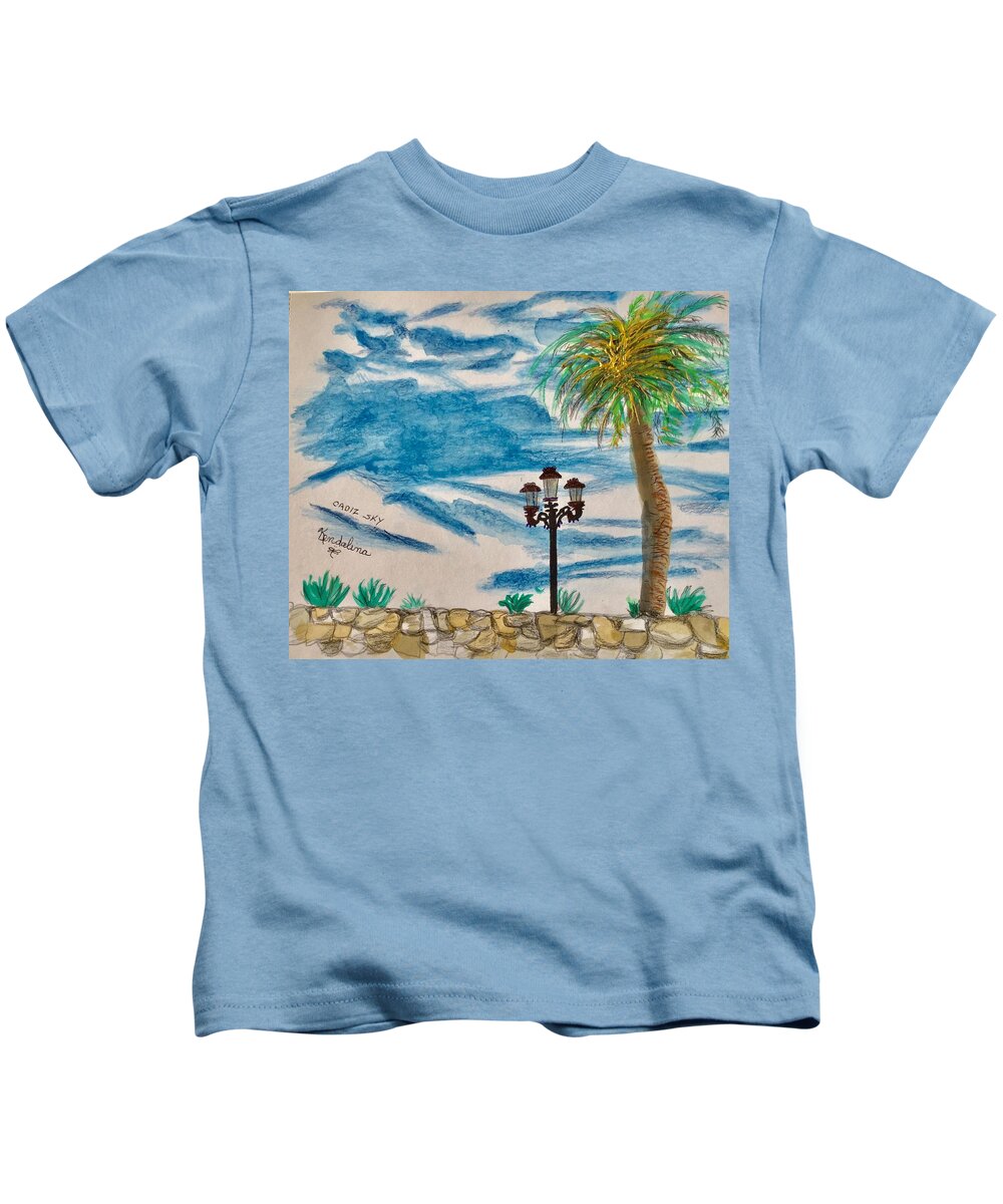 Sky Kids T-Shirt featuring the painting Ever Changing Cadiz Sky by Kenlynn Schroeder