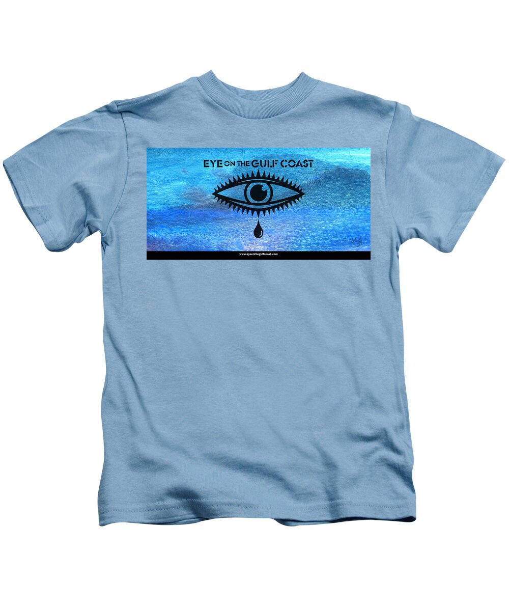 Gulf Of Mexico Kids T-Shirt featuring the mixed media Eye on the Gulf Coast by Paul Gaj