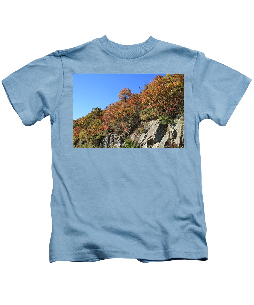 Blue Ridge Parkway Kids T-Shirt featuring the photograph Fall on The Blue Ridge Parkway by Karen Ruhl