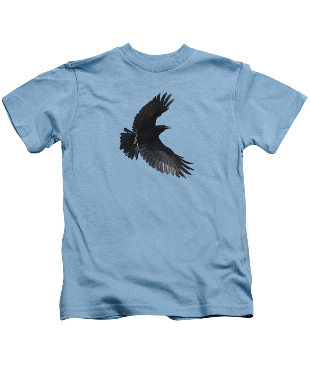 Crow Kids T-Shirt featuring the photograph Flying Crow by Bradford Martin
