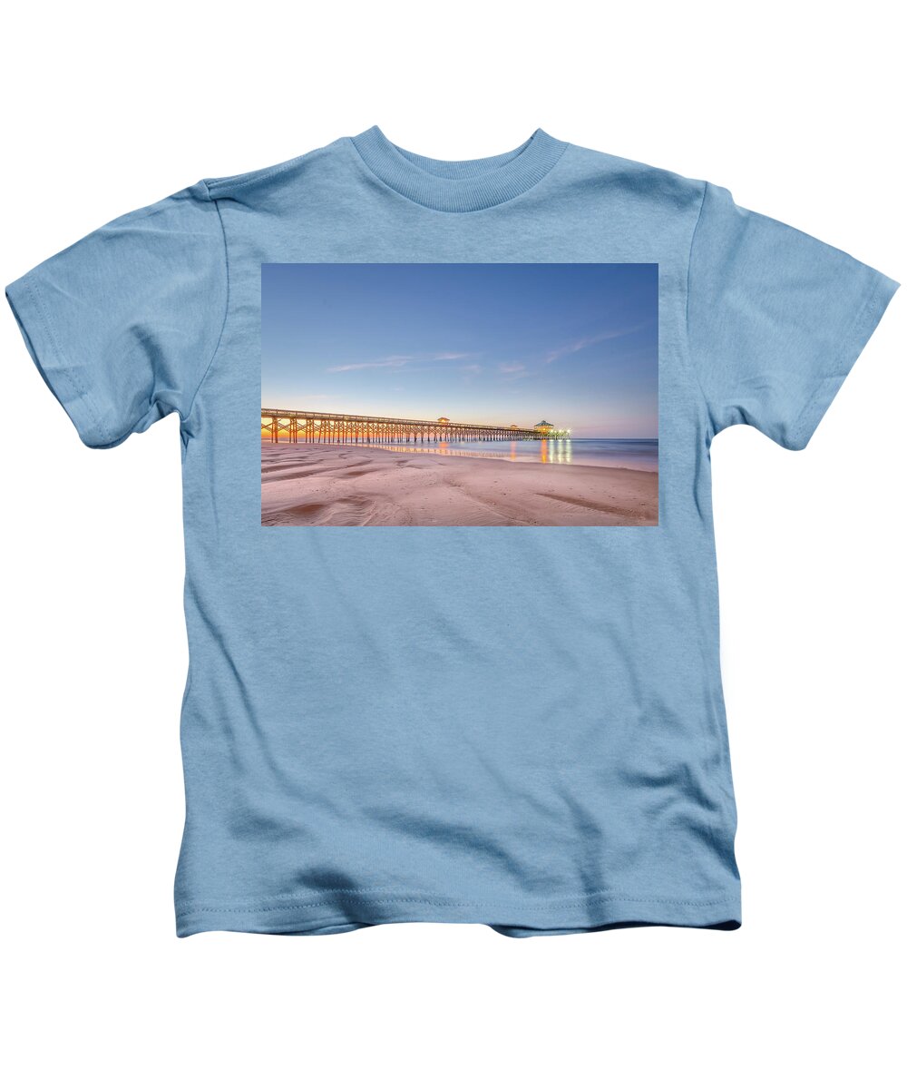 Sunrise Kids T-Shirt featuring the photograph Folly Beach Sunrise by John Kirkland