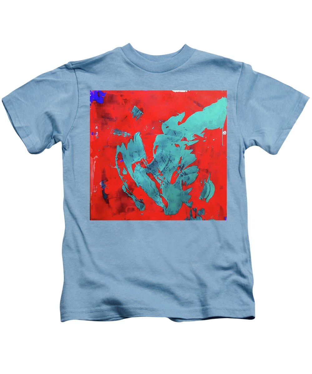 Abstract Layered Acrylic On Canvas Kids T-Shirt featuring the painting Glimmer of HOPE by Femme Blaicasso