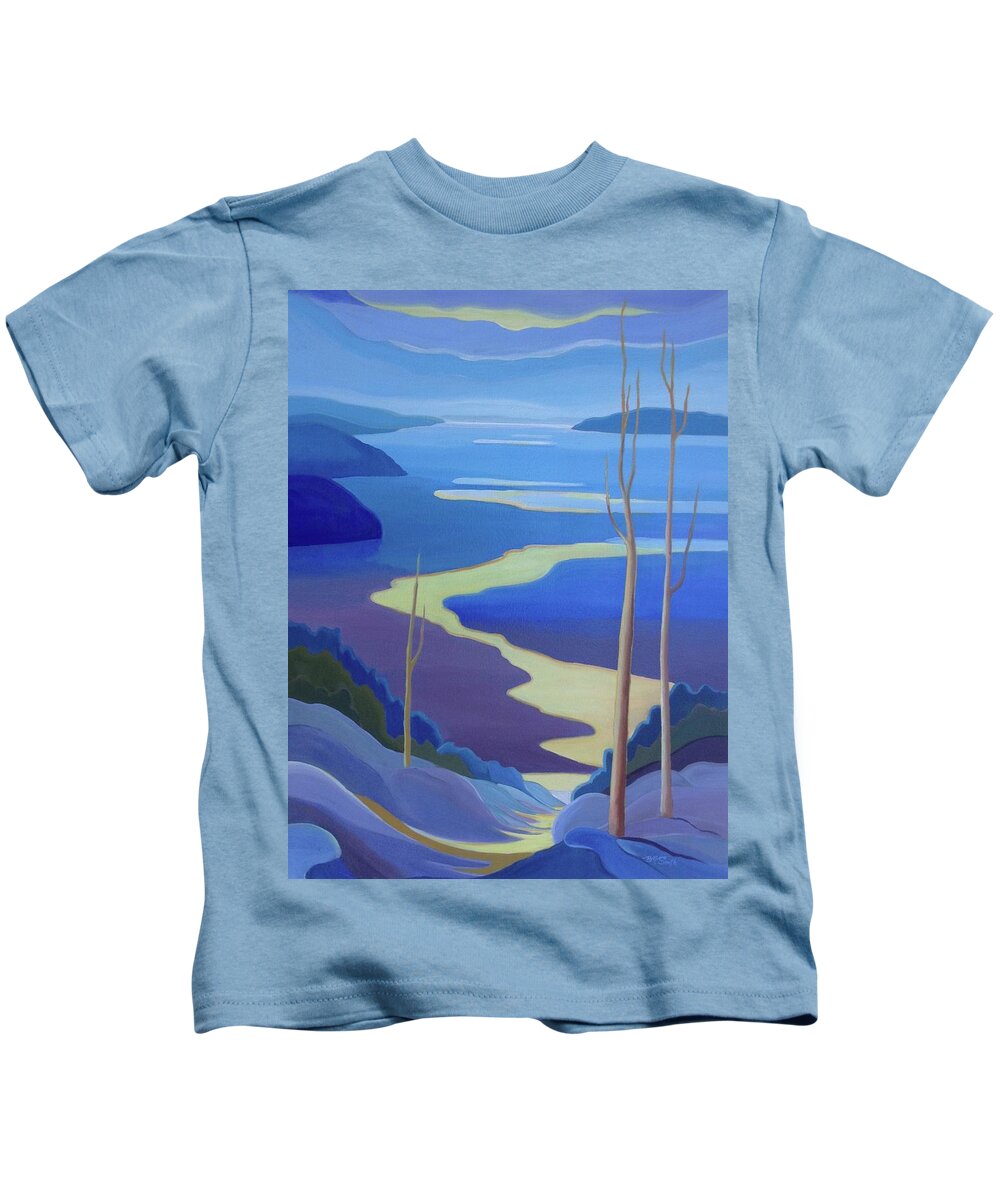 Group Of Seven Kids T-Shirt featuring the painting Grandview by Barbel Smith