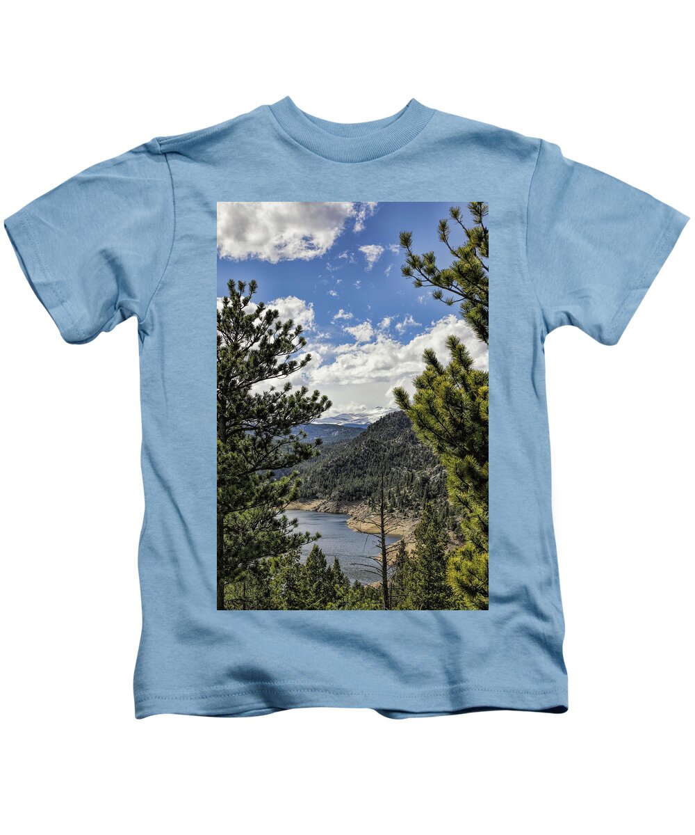 Gross Reservoir Kids T-Shirt featuring the photograph Gross Reservoir Overlook by Lorraine Baum