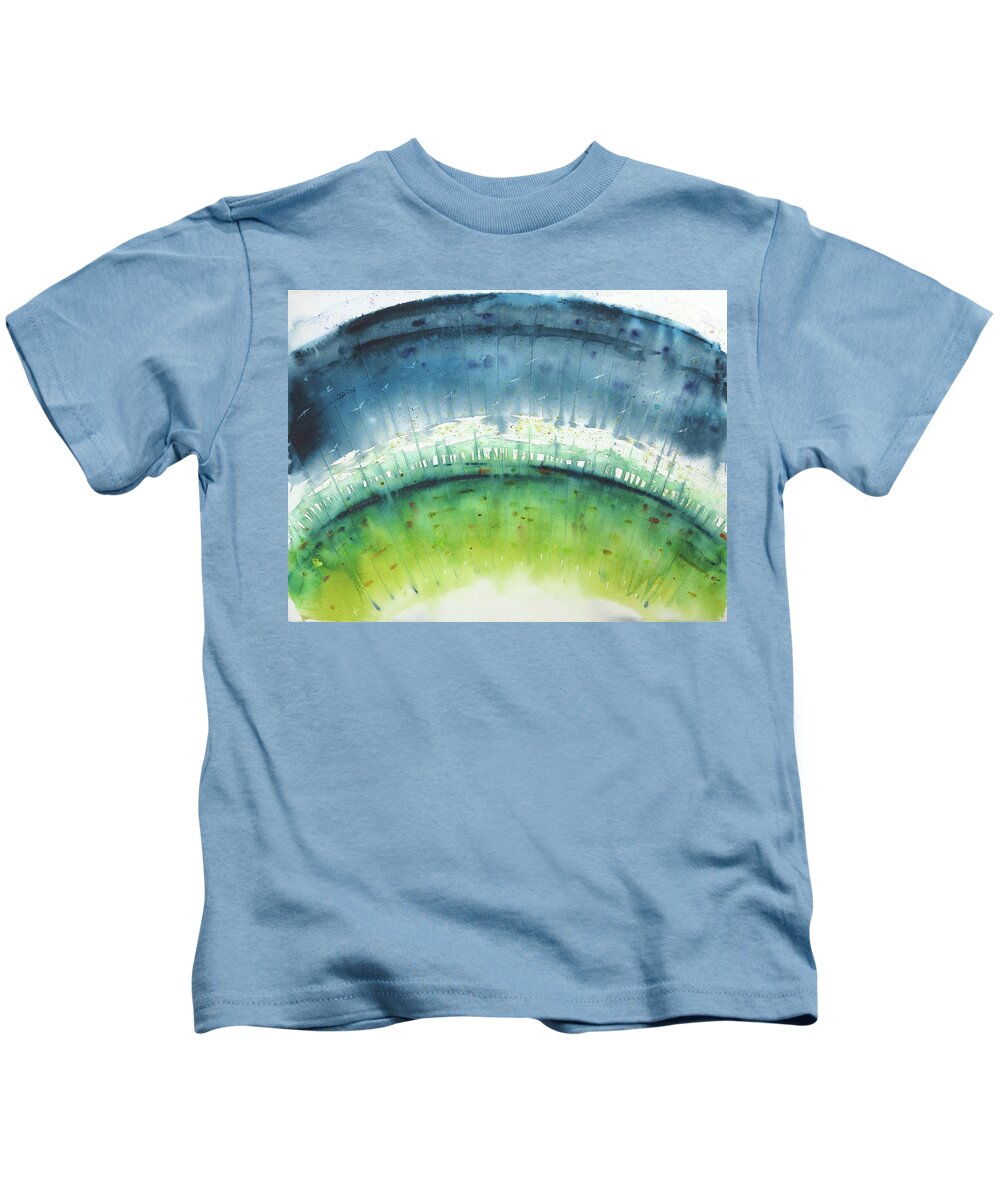 Painting Kids T-Shirt featuring the painting Gyrate by Petra Rau
