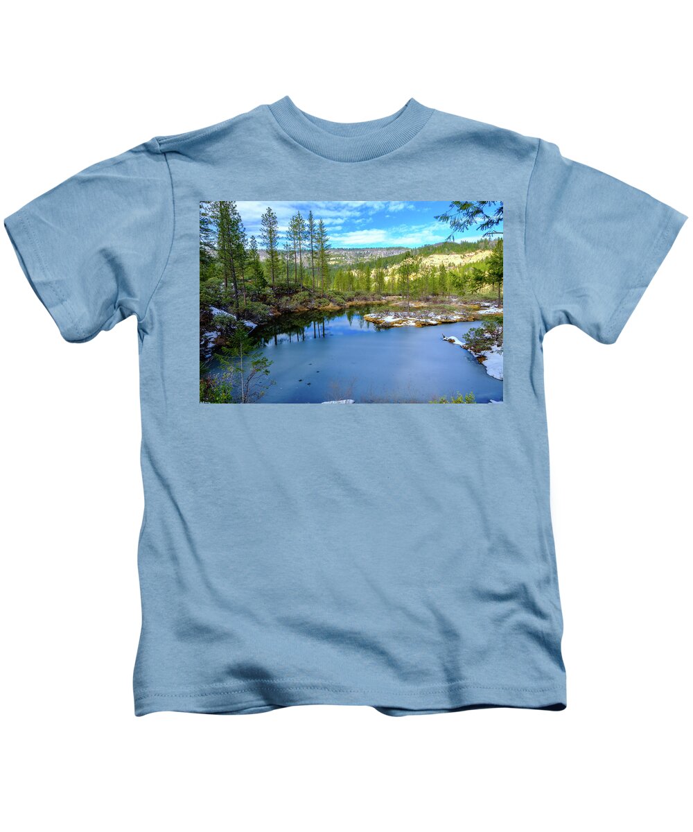 Malakoff Diggins Kids T-Shirt featuring the photograph Half Frozen by Robin Mayoff
