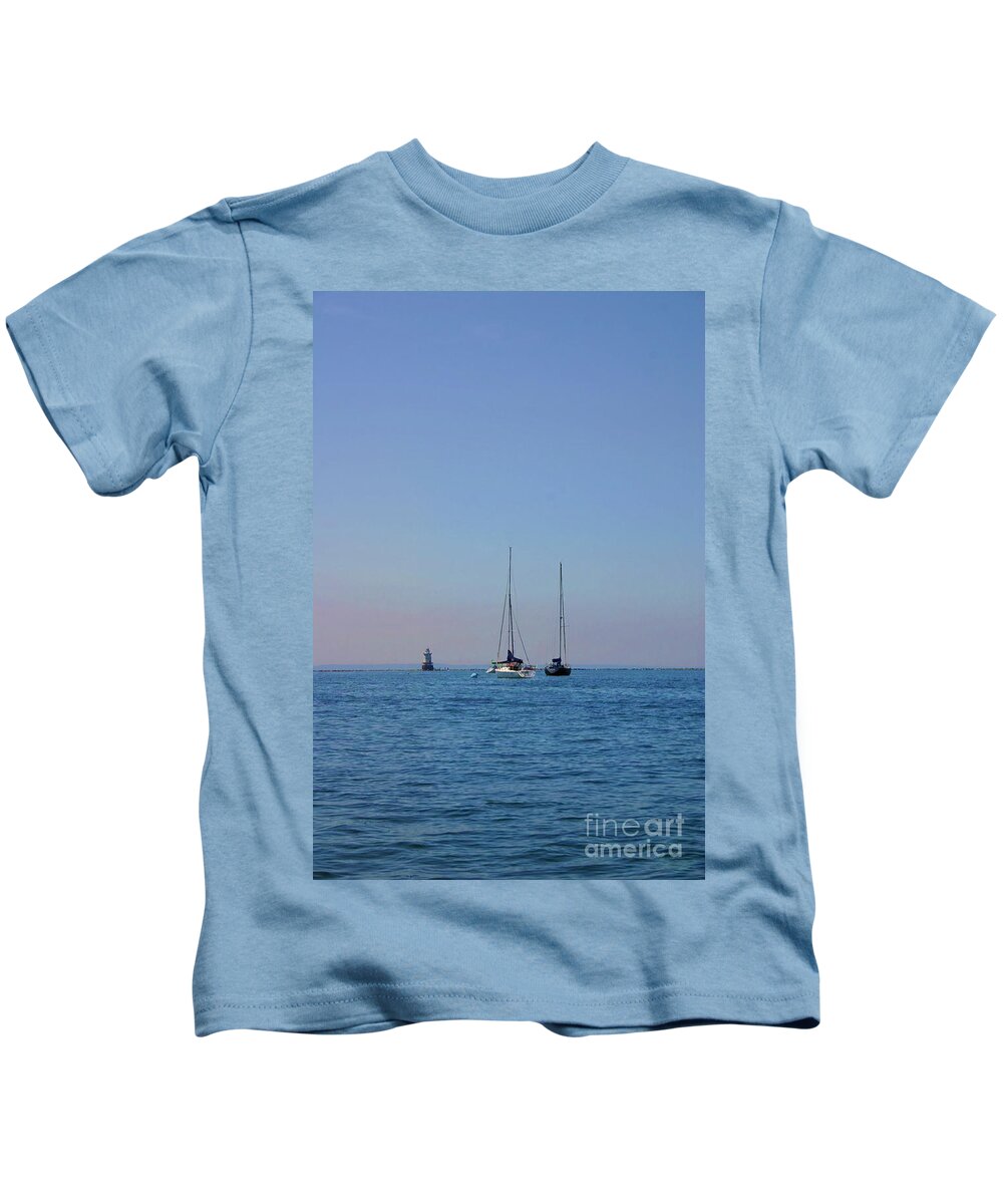Sailboats Kids T-Shirt featuring the photograph Hang on to the Good Days by Xine Segalas