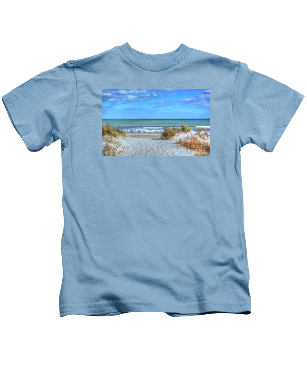Beach Kids T-Shirt featuring the photograph Huntington Beach South Carolina by Kathy Baccari