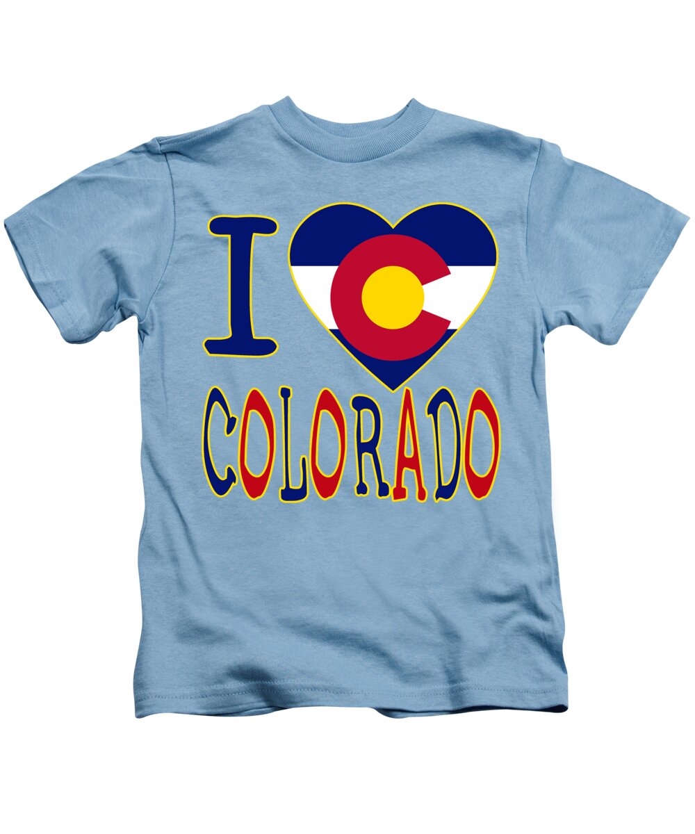 I Love Colorado Kids T-Shirt featuring the digital art I Love Colorado by David G Paul