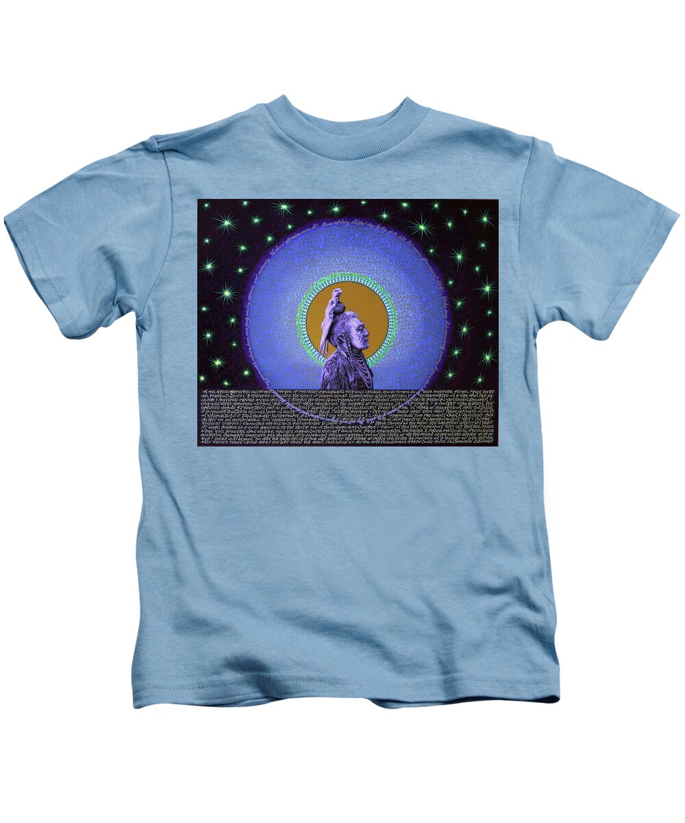 Photorealism Kids T-Shirt featuring the drawing Ishi by Chuck Bowden