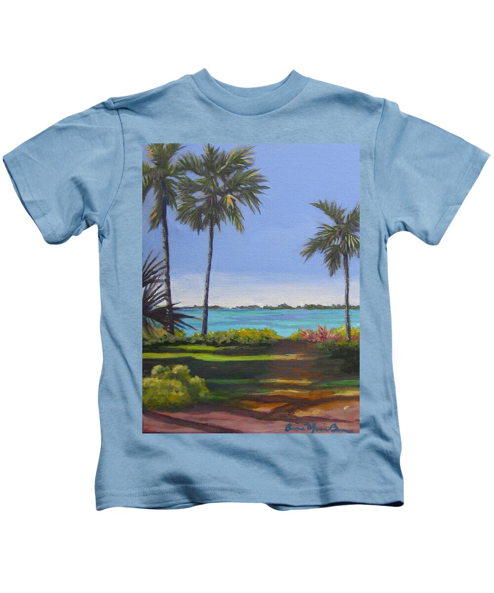 Palm Kids T-Shirt featuring the painting Islamorada Alley by Anne Marie Brown