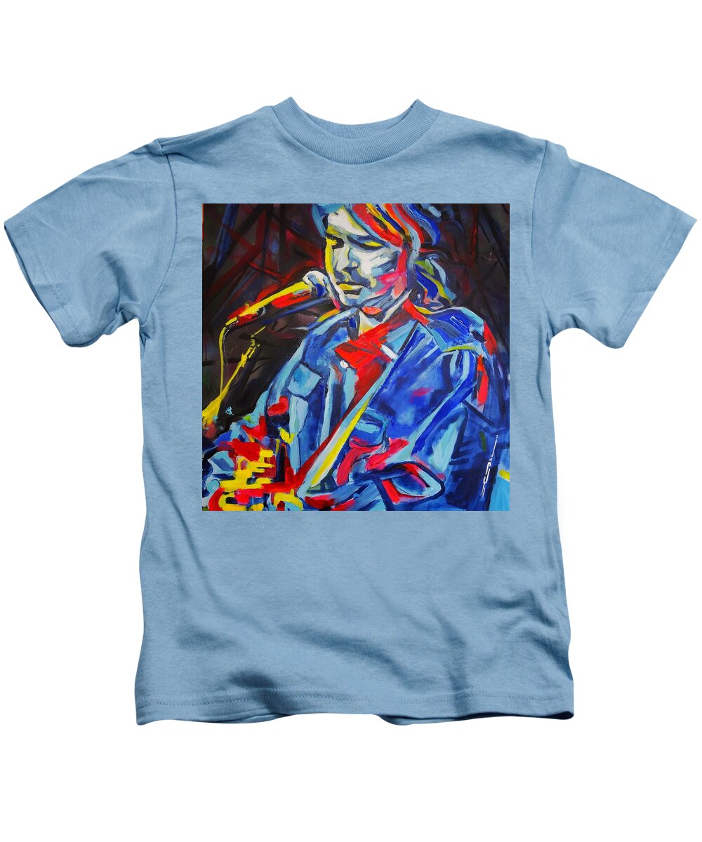 John Prine Kids T-Shirt featuring the painting John Prine #3 by Eric Dee