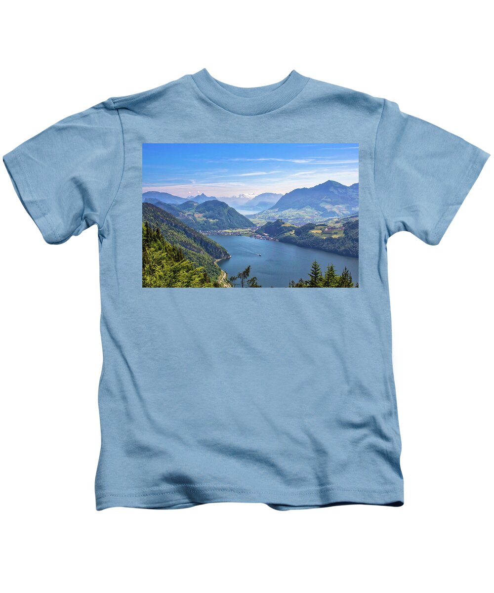 Lake Kids T-Shirt featuring the photograph Lake Lucerne by Lisa Lemmons-Powers