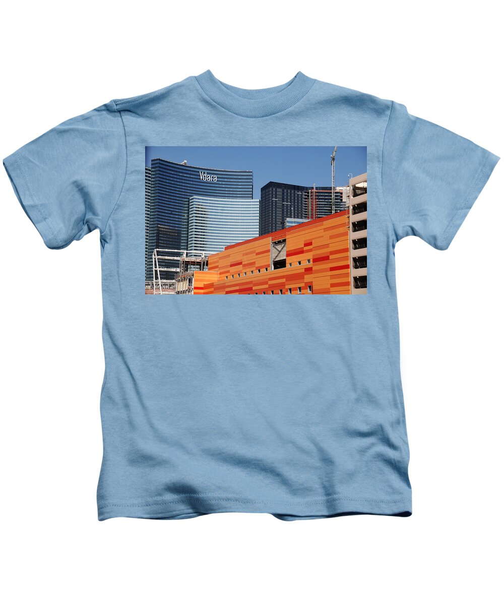 Photography Kids T-Shirt featuring the photograph Las Vegas under construction by Susanne Van Hulst