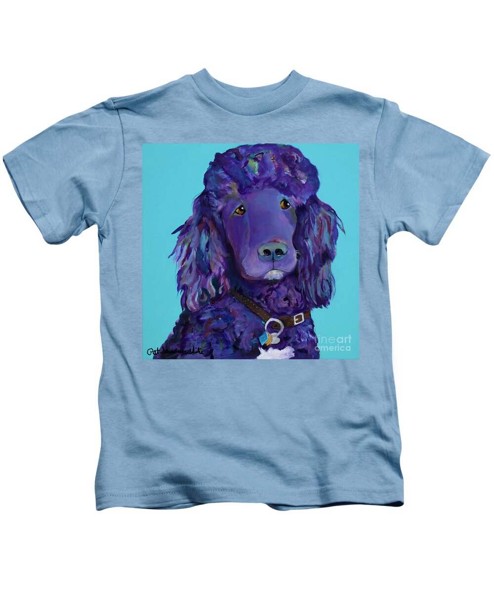 Standard Poodle Kids T-Shirt featuring the painting Leo by Pat Saunders-White