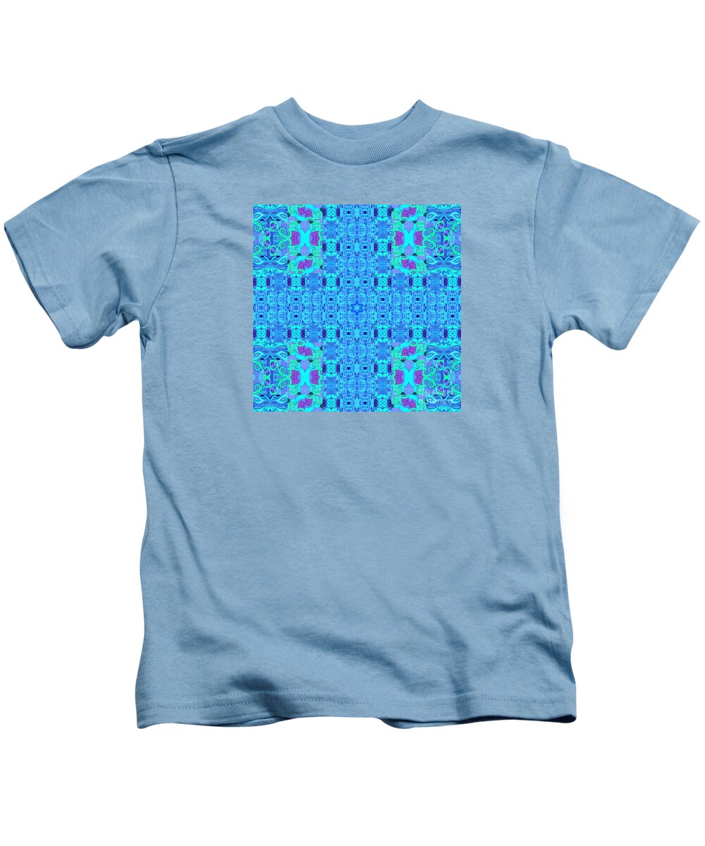 Blue Kids T-Shirt featuring the digital art Little Star Twinkle Blue by Helena Tiainen