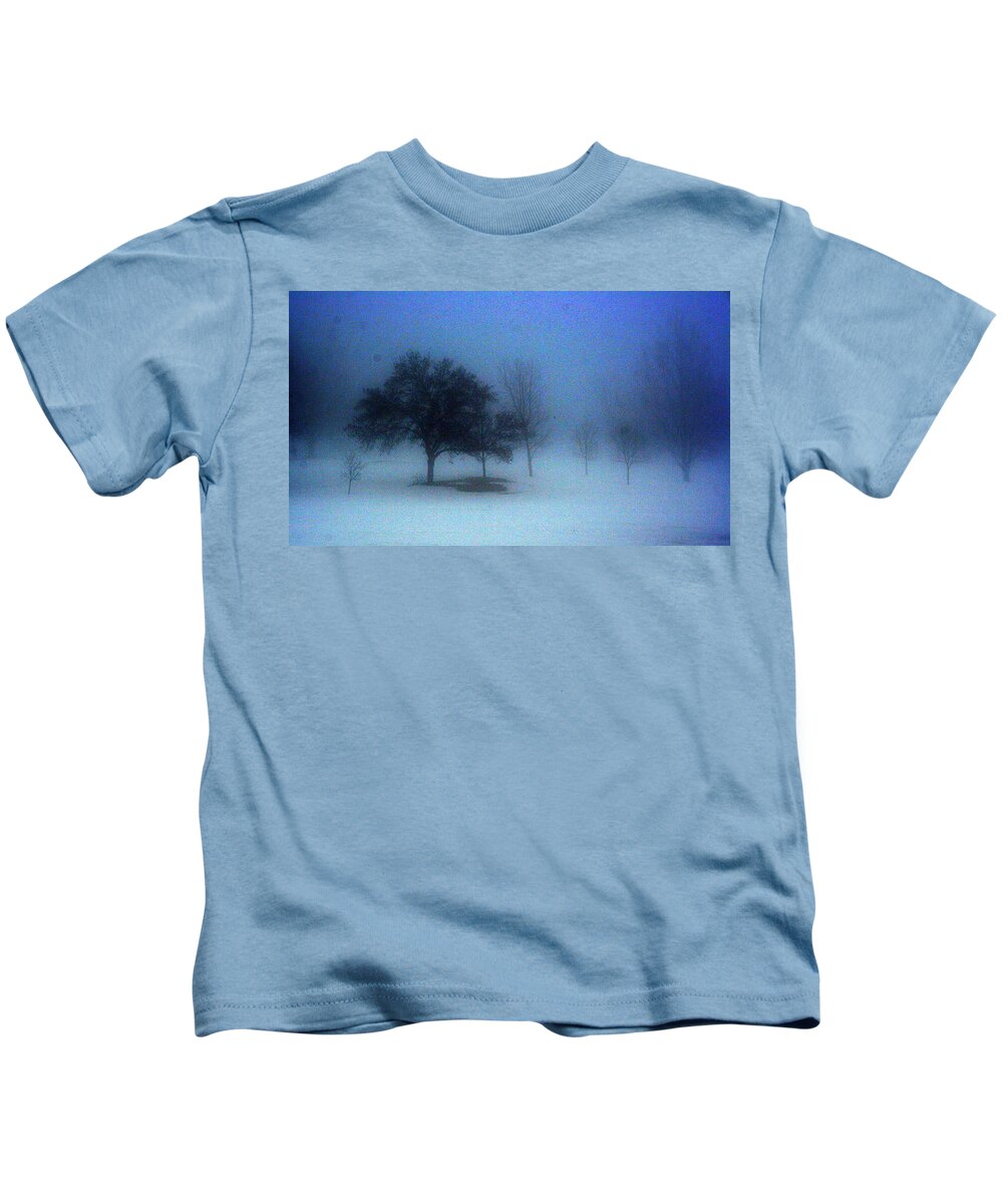 Landscape Kids T-Shirt featuring the photograph Love me in the mist by Julie Lueders 