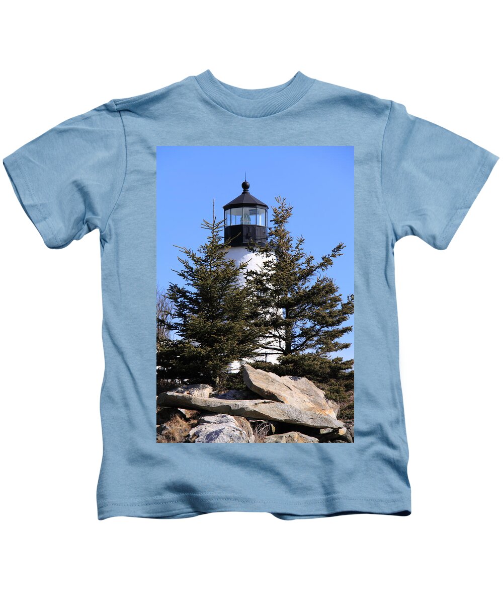 Seascape Kids T-Shirt featuring the photograph Maine Lighthouse by Doug Mills