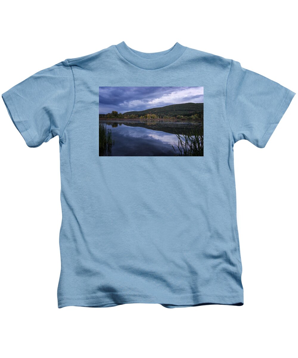 He Brattleboro Retreat Meadows Kids T-Shirt featuring the photograph Meadows Dusk by Tom Singleton