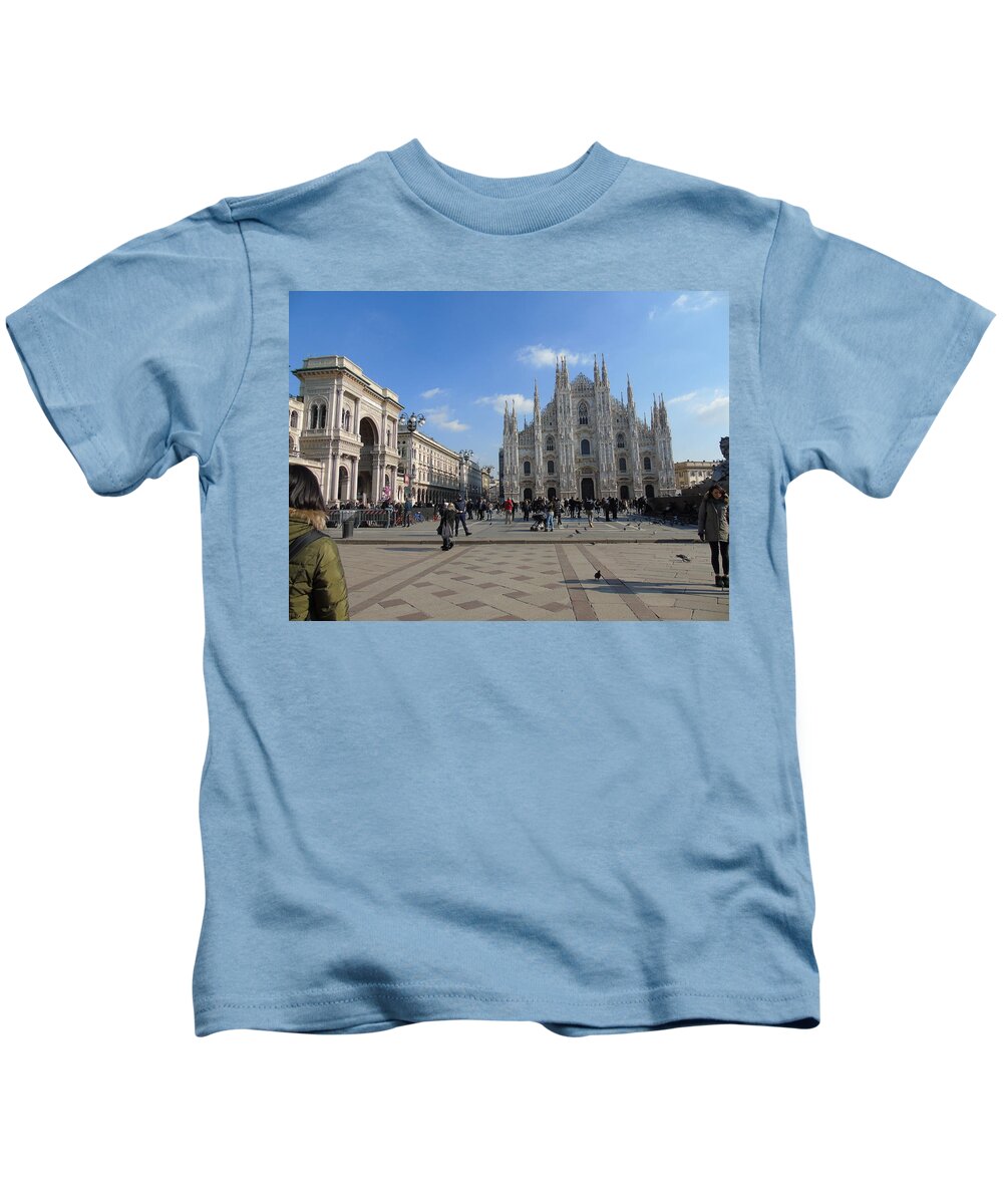 Milan Kids T-Shirt featuring the photograph Milano by Yohana Negusse